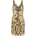 Rabanne paillette-chainmail sparkle minidress - Gold