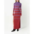 Rabanne striped-pattern lurex maxi dress - Red