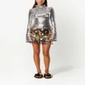Rabanne heart-paillettes chainmail mini skirt - Gold