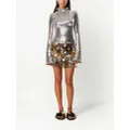 Rabanne heart-paillettes chainmail mini skirt - Gold
