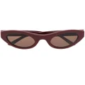 Balenciaga Eyewear logo-embossed round-frame sunglasses - Red