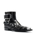 Alexander McQueen Punk buckle-detail ankle boots - Black