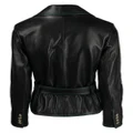 CORMIO double-breasted belted leather jacket - Black
