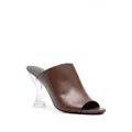 BY FAR Luz Sequoia leather mules - Brown