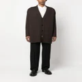 Jil Sander oversize V-neck cardigan - Brown