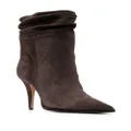 Alexandre Birman slouch potted-toe suede boots - Brown