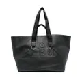 Philipp Plein embossed-logo leather tote bag - Black