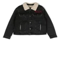 Zadig & Voltaire Kids faux-shearling denim jacket - Black