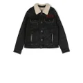 Zadig & Voltaire Kids faux-shearling denim jacket - Black