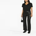 rag & bone mid-rise flared leather trousers - Black