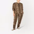 Dolce & Gabbana leopard-print hooded jacket - Brown