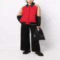 Goen.J faux-leather trim wool bomber jacket - Red