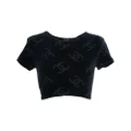 CHANEL Pre-Owned 1990s CC logo-print crop top - Black