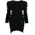 Philipp Plein cut out-detail knitted mini dress - Black