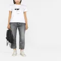 Karl Lagerfeld Ikonik Choupette organic-cotton T-shirt - White