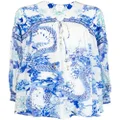 Camilla floral-print silk blouse - Blue