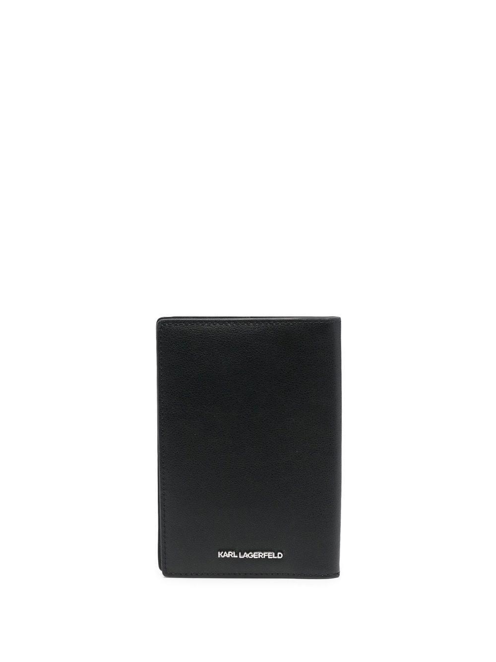 Karl Lagerfeld Ikonik 2.0 leather passport case - Black