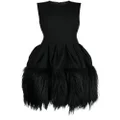 Rochas feather-trim sleeveless minidress - Black