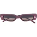 Valentino Eyewear Rockstud rectangle frame sunglasses - Red
