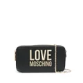 Love Moschino logo-lettering crossbody bag - Black