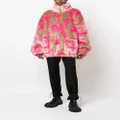 Philipp Plein monogram-print faux fur coat - Pink
