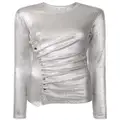 Rabanne draped button blouse - Silver