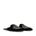 Dolce & Gabbana embroidered velvet slippers - Black