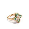 Roberto Coin 18kt rose gold Princess Flower malachite and diamond ring - Pink