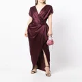 Michelle Mason wrap drape-detail gown - Red