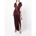 Michelle Mason wrap drape-detail gown - Red