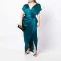 Michelle Mason wrap drape-detail gown - Green