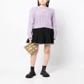 b+ab embroidered cable-knit jumper - Purple
