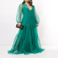 Rochas Radio sheer silk gown - Green