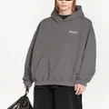 Balenciaga logo-print rib-trimmed hoodie - Grey