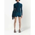 Dion Lee angled ribbed-knit shorts - Blue