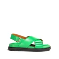Marni Fussbett cross-strap slingback sandals - Green