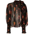 Ulla Johnson floral-print silk blouse - Black