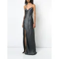 Michelle Mason strappy wrap gown - Grey