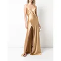 Michelle Mason strappy wrap gown - Gold