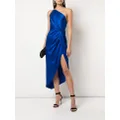 Michelle Mason one-shoulder twist knot dress - Blue