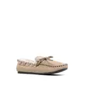 ISABEL MARANT Faomee studded suede loafers - Neutrals