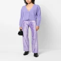 rag & bone velvet-finish high-waisted trousers - Purple