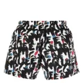 Alexander McQueen Watercolour Graffiti swim shorts - White