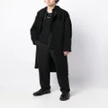 Yohji Yamamoto belted-waist single-breasted coat - Black