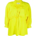 AMI Paris tie-fastening mini dress - Yellow