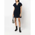 CHANEL Pre-Owned frayed detailing cap-sleeved dress - Blue