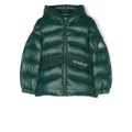 Moncler Enfant logo-print hooded padded jacket - Green