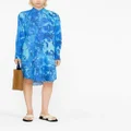 Marni floral pattern shirt dress - Blue