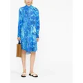 Marni floral pattern shirt dress - Blue