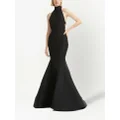 Oscar de la Renta Bow-embellished silk halterneck gown - Black
